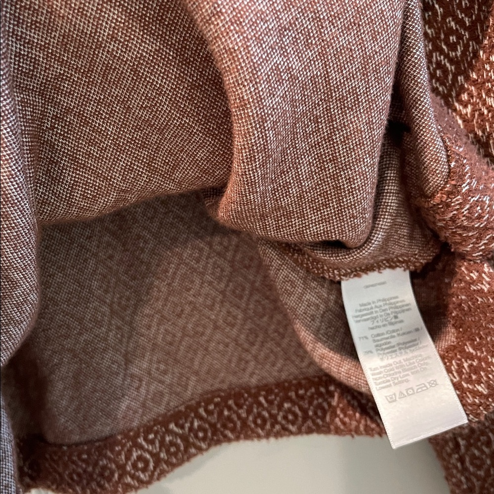 Madewell Rust Patterned Puff sleeve Top Size Xs - Picture 8 of 10